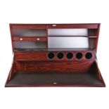 A 1960s "Mid Century Vintage" Dyrlund rosewood veneered folding wall mounted bar with fitted