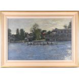 Tom Coates (1941), a view of the Regatta at Henley on Thames, oil on canvas, artist monogram TJC