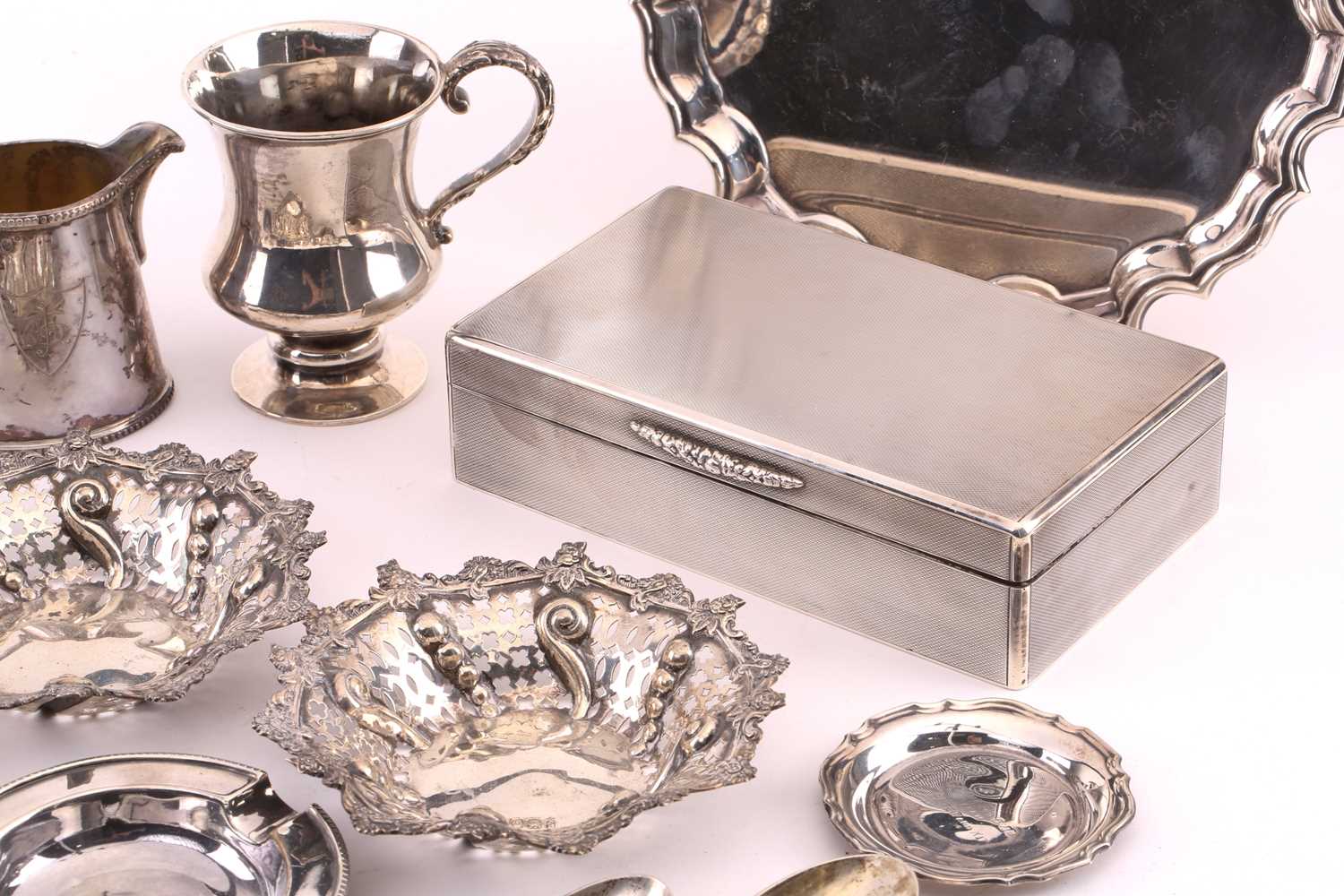 A small collection of silver items including a 20th-century circular salver, London 1931 by Williams - Image 2 of 7