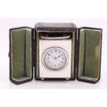 A late Victorian silver cased carriage timepiece London 1897 by Gold and Silversmiths company with