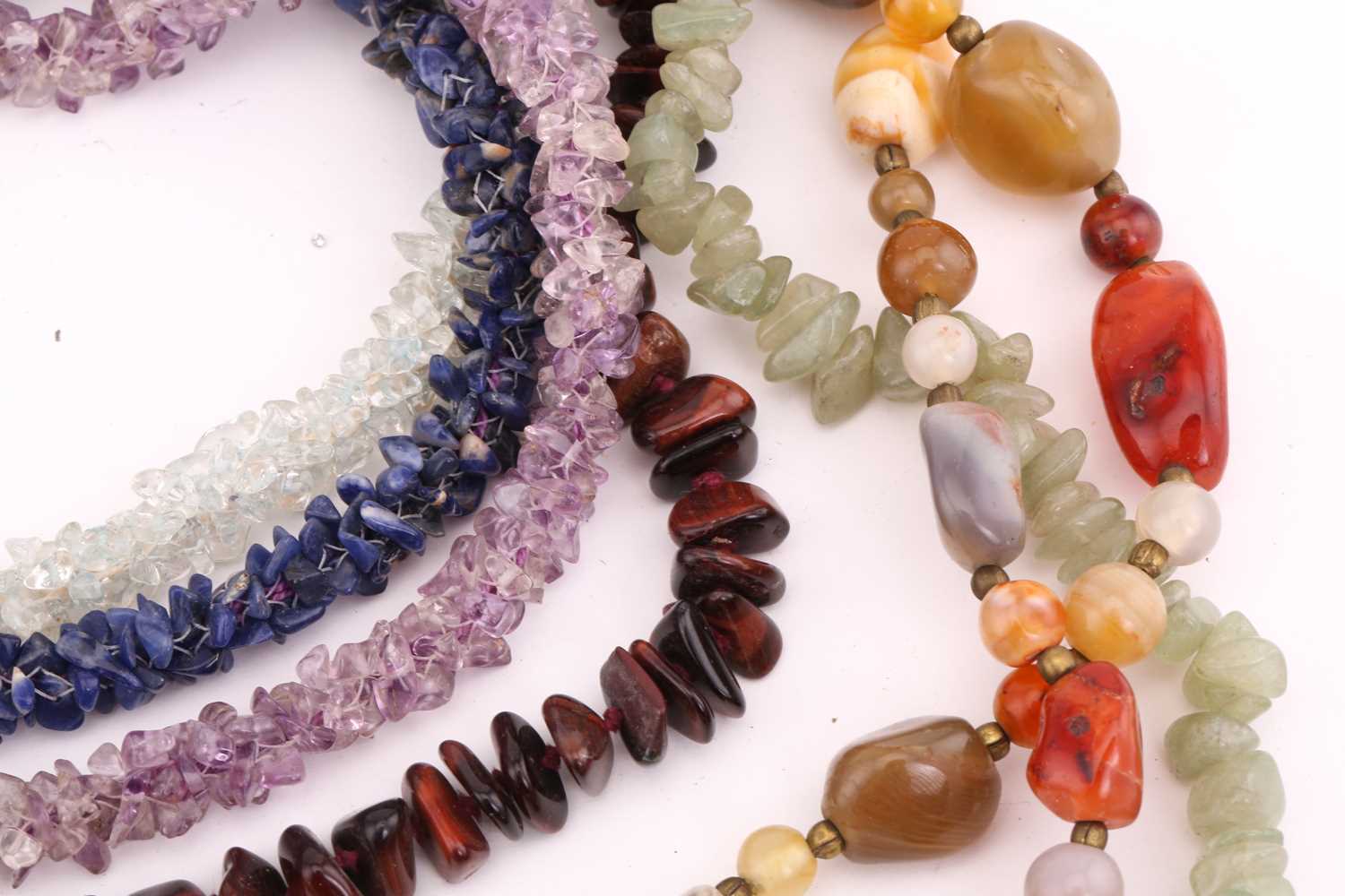 Assorted bead necklaces from semi-precious stones, a string of kumihimo braided sodalite chip beads, - Image 3 of 3