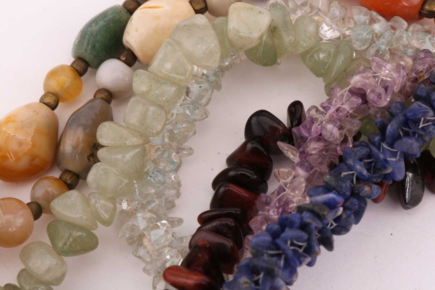 Assorted bead necklaces from semi-precious stones, a string of kumihimo braided sodalite chip beads, - Image 2 of 3