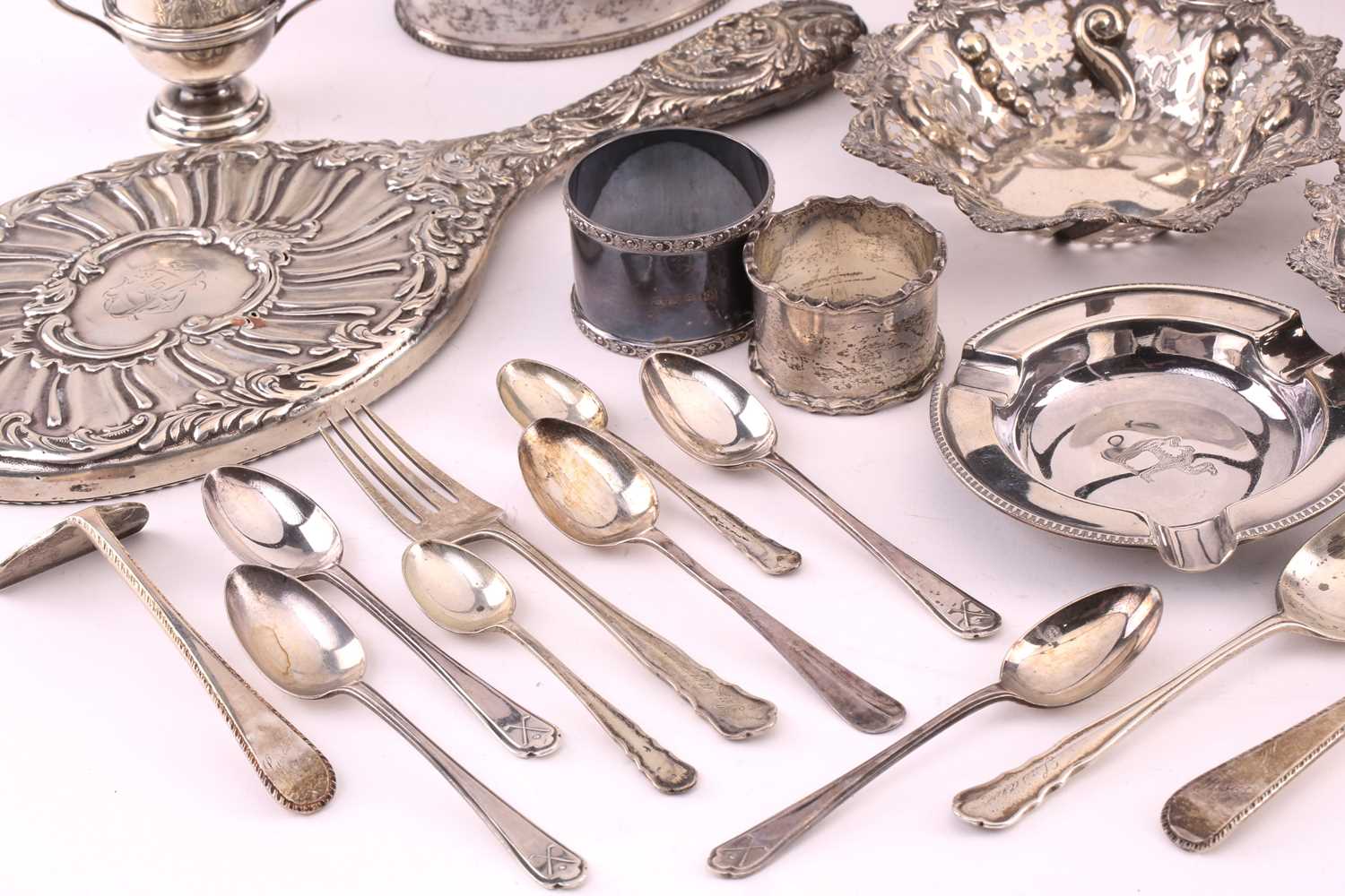 A small collection of silver items including a 20th-century circular salver, London 1931 by Williams - Image 6 of 7