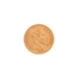 A French Twenty Franc Paris Mint gold bullion coin, Laureate head portrait of Napoleon III on the