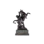 Hans Muller (Austrian 1873-1937), 'Hercules and the Cretan Bull', a patinated bronze figure group