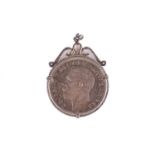 Geo V, Wreath crown 1927, vf, loose in silver pendant mountIn nice condition.