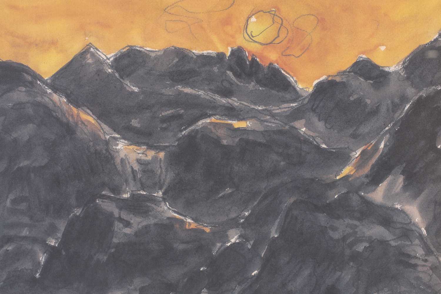 Sir Kyffin Williams KBE RA (1918-2006) Welsh, a limited edition signed print, sunset over Snowdonia, - Image 3 of 5