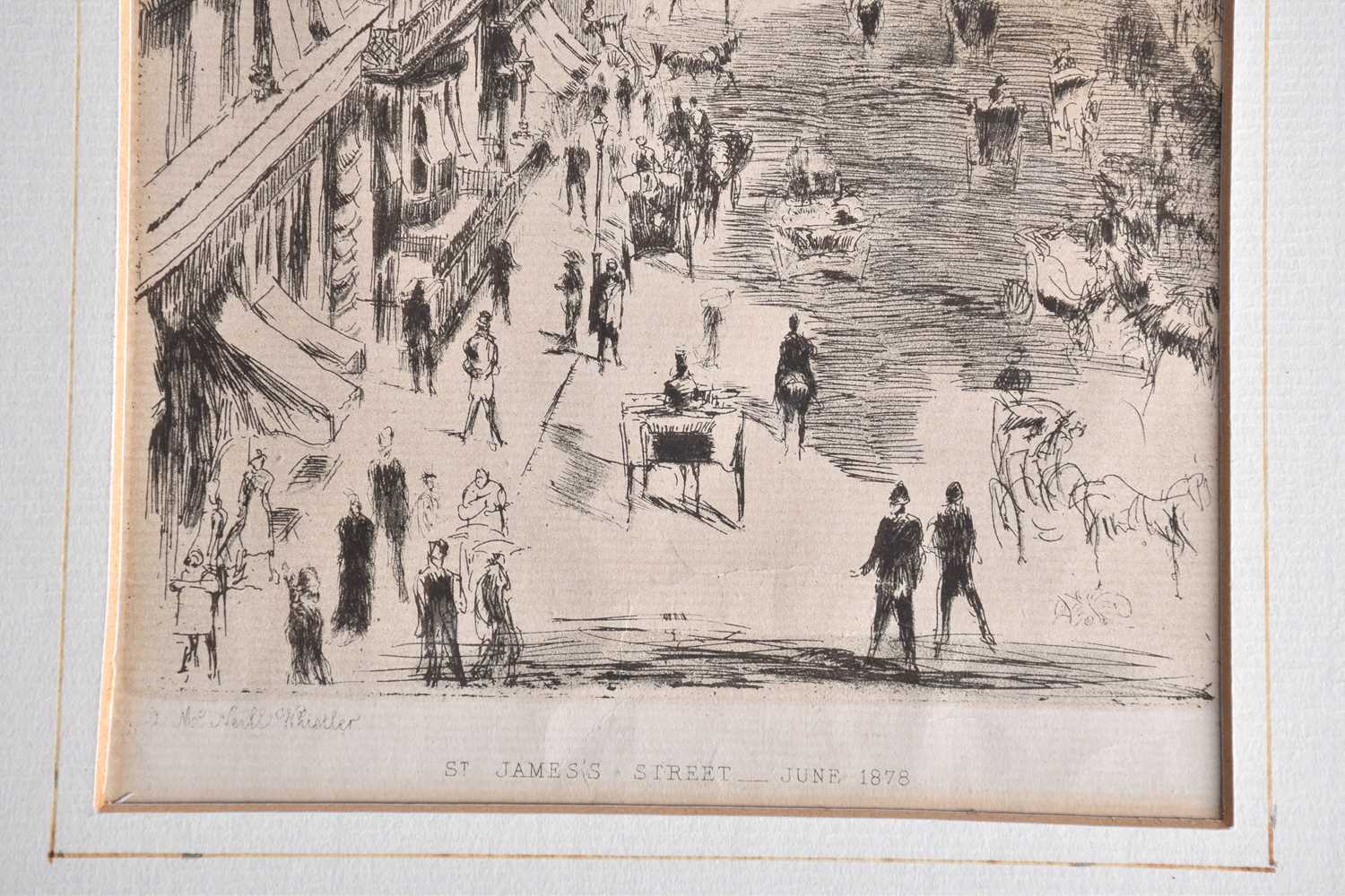 James Abbott McNeill Whistler RBA (1834-1903), 'St James's Street - June 1878', etching on paper, - Image 2 of 5