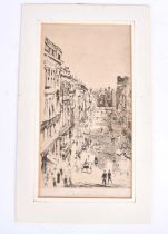 James Abbott McNeill Whistler RBA (1834-1903), 'St James's Street - June 1878', etching on paper,