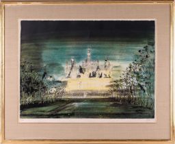 John Piper CH (1903-1992), ‘Harlaxton Hall’, limited edition signed screen-print, numbered 22/70, 49