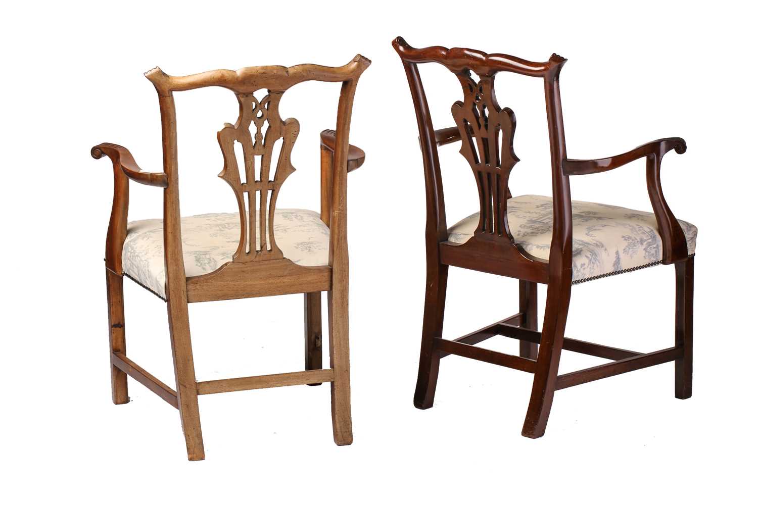 A set of eight George III mahogany dining chairs, possibly Scottish. The set comprises two open - Image 3 of 13