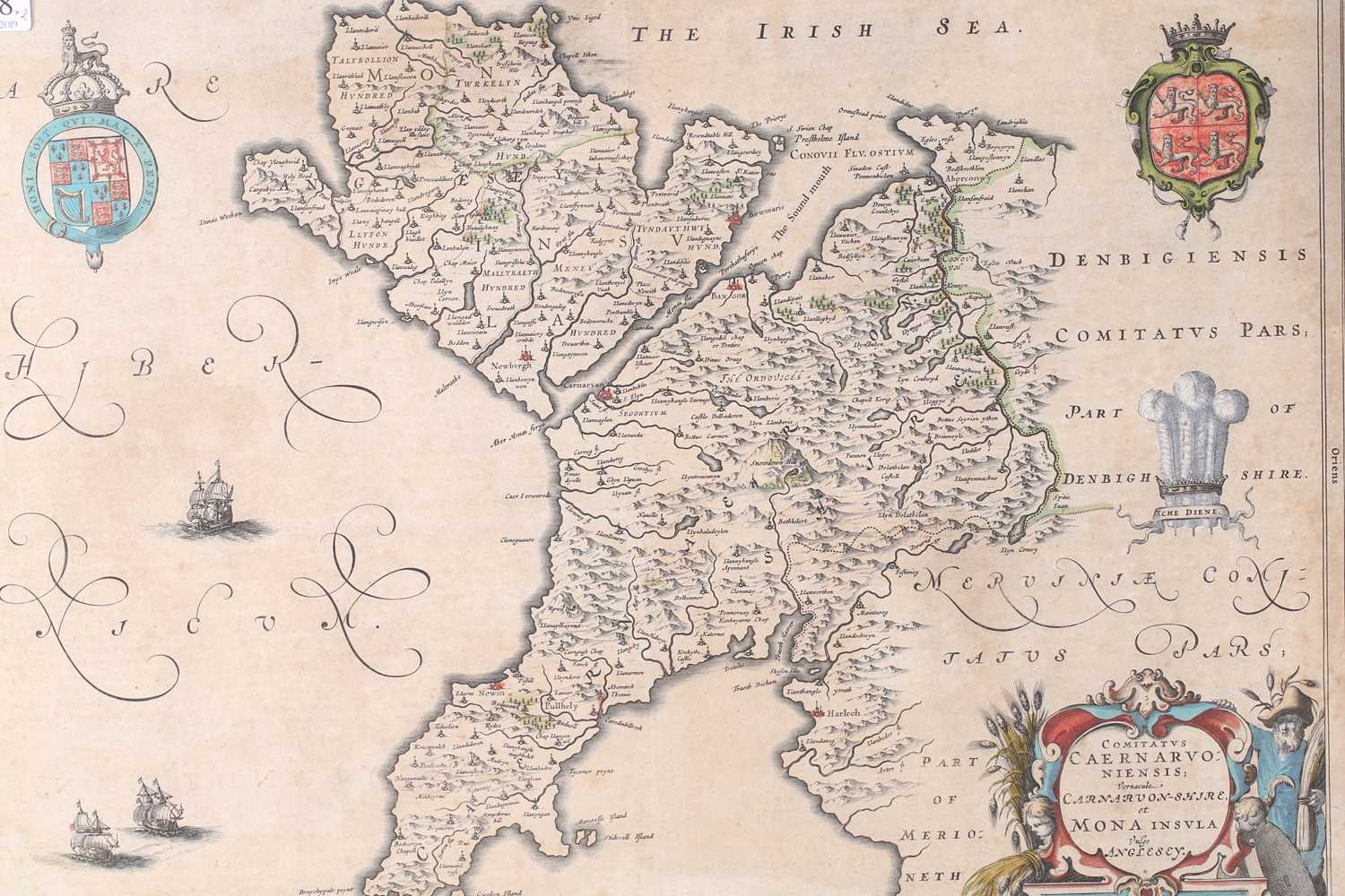 After Gerard Mercator (1512-1594) Dutch, a 17th century hand-coloured map of Cumbria, Lancashire and - Image 3 of 4