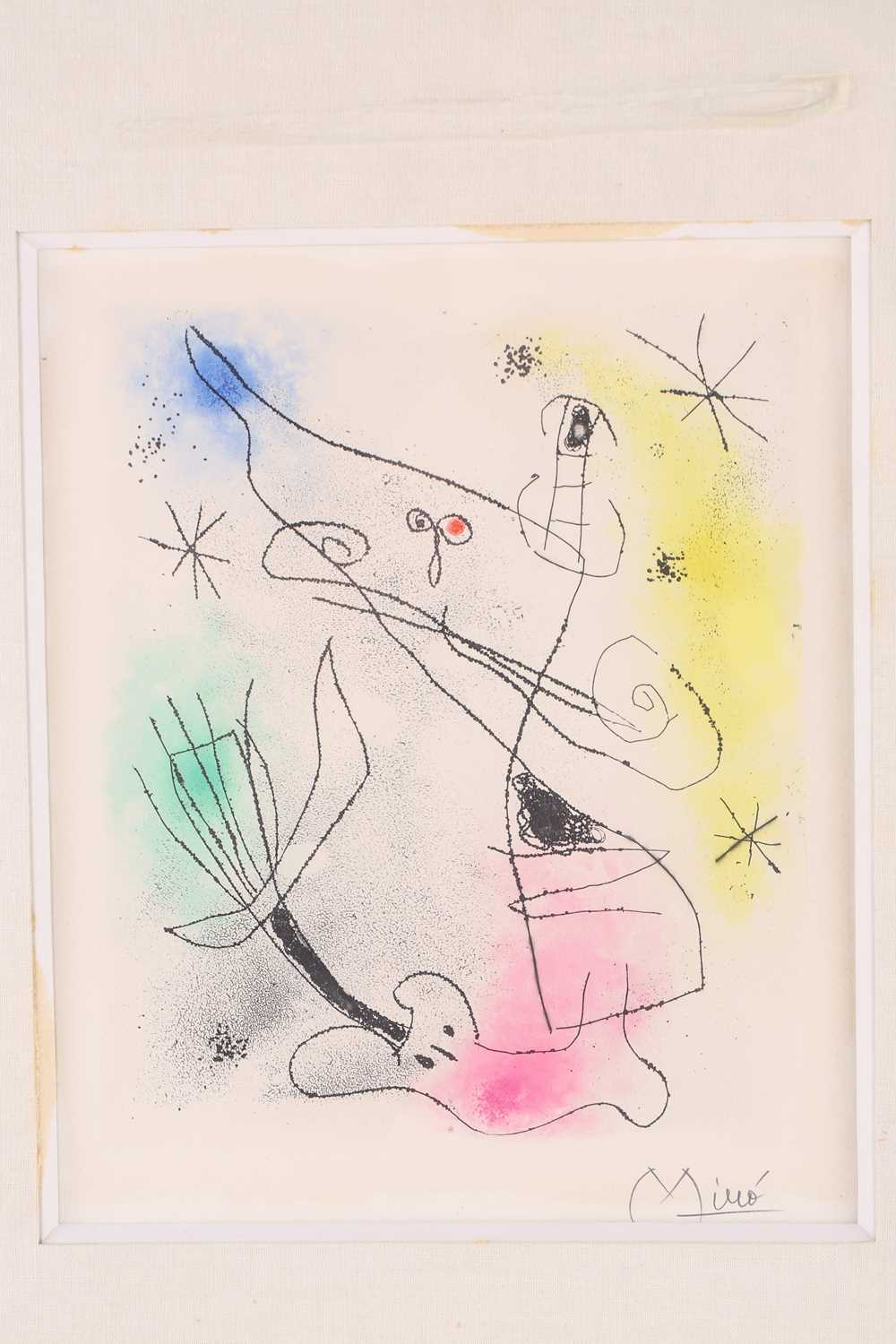 Joan Miro (1893-1983) Spanish, 'Feuilles Éparses' 1965, etching aquatint in colours, 20 cm x 17 cm - Image 8 of 8