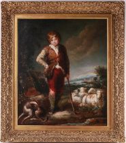 William Roth (18th century), a full-length portrait of a young shepherd boy, oil on canvas, signed