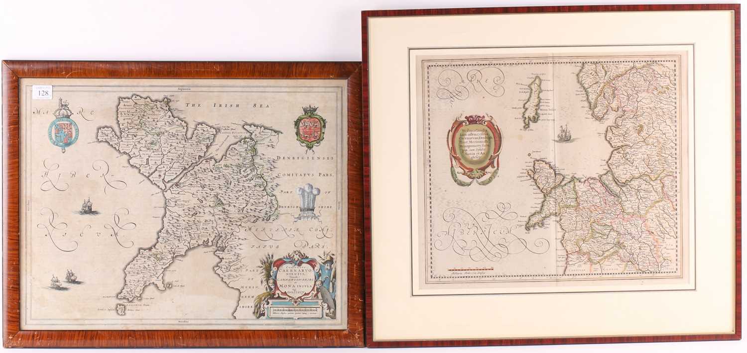 After Gerard Mercator (1512-1594) Dutch, a 17th century hand-coloured map of Cumbria, Lancashire and