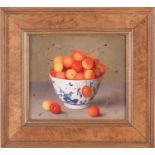 Gerald Norden (1912-2000), 'Cherries in a Worcester Bowl', still life oil on board, signed and dated