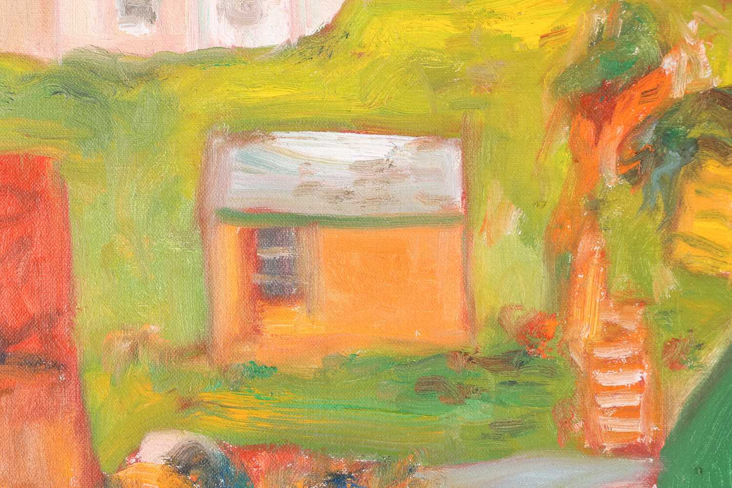 John Bellany (1942-2013), Houses, acrylic on canvas, signed to lower right corner, 61 cm x 76 cm. - Image 6 of 6