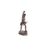 After Emile Laporte (French, 1854-1919) a large patinated bronze figure entitled "Vainqueur" 19th /