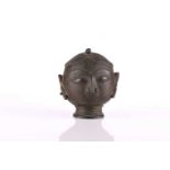 An Indian cast bronze bust of the goddess Gauri, 19th century, 11cmSome surface marks and wear