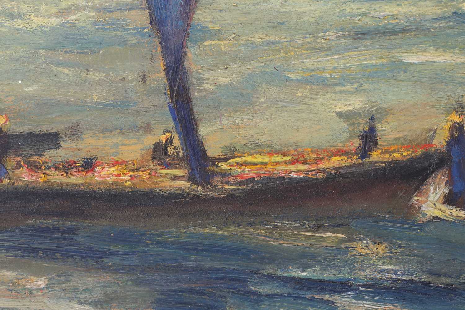 F Torni, 20th century Italian school, a large Impressionist style view of Venice, impasto oil on - Image 8 of 8