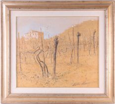 Matteo Massagrande (b.1959) Italian, 'Paesaggio', vineyard landscape, oil on panel, signed to
