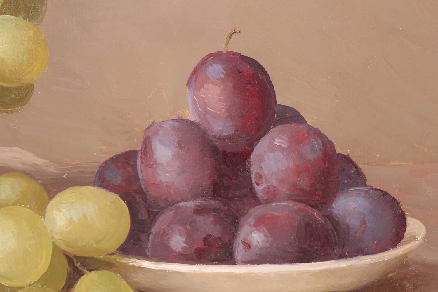 Gerald Norden (1912-2000), 'Grapes and Plums', still life oil on board, signed and dated 1983, 22. - Image 2 of 7