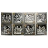John Moyr Smith (1839 - 1912), a set of eight Waverley series picture tiles for Minton China