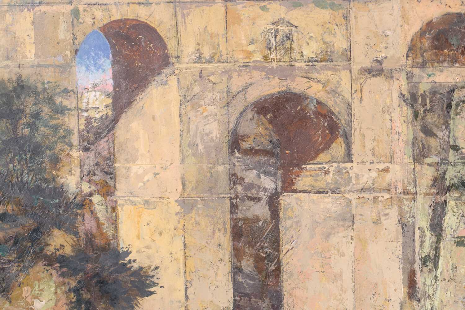 Edward Pullée (1907-2002) British, 'The Bridge at Ronda', oil on panel, signed to lower left corner, - Image 9 of 9