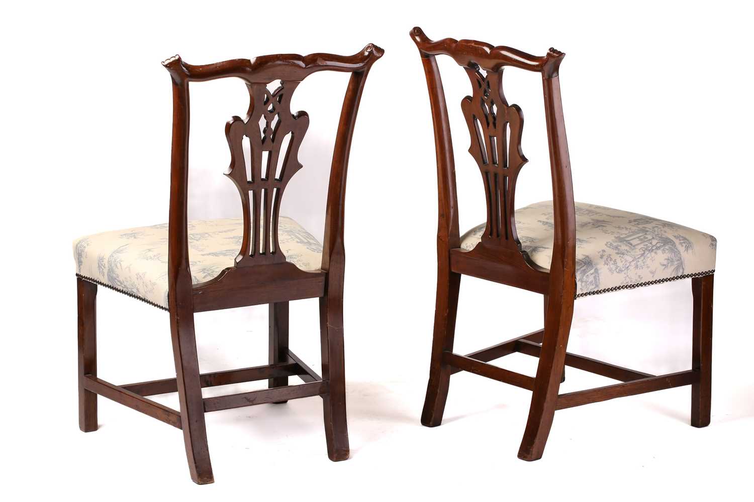 A set of eight George III mahogany dining chairs, possibly Scottish. The set comprises two open - Image 5 of 13
