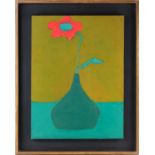 Morris Chackas (1916-2000) British, still life study of a poppy in a vase, 1971, oil on panel,