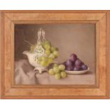 Gerald Norden (1912-2000), 'Grapes and Plums', still life oil on board, signed and dated 1983, 22.