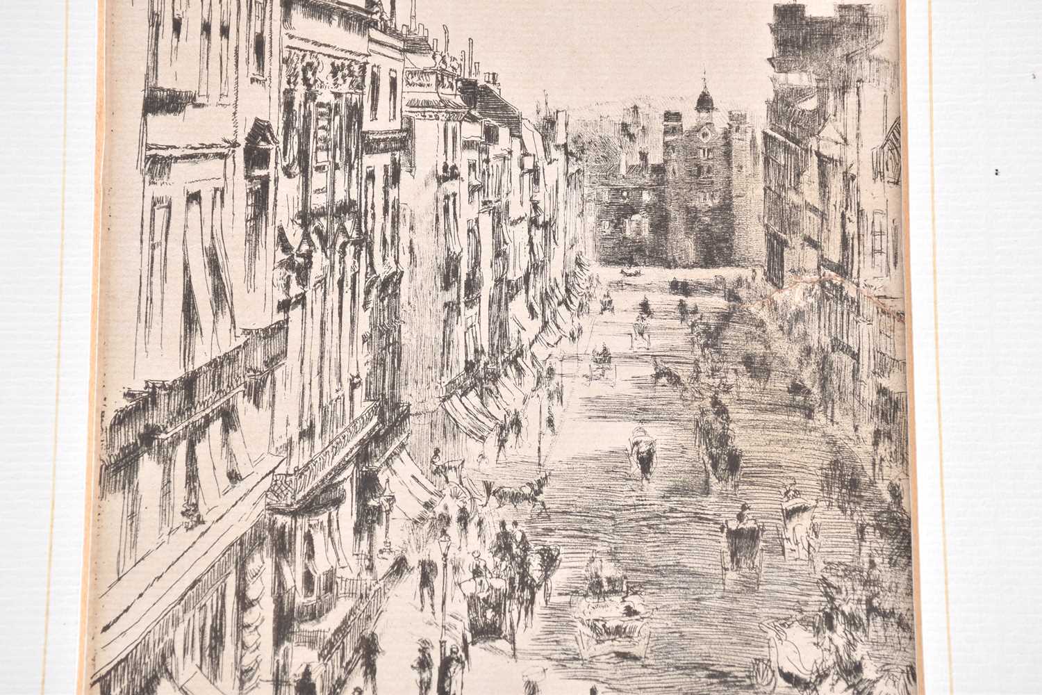 James Abbott McNeill Whistler RBA (1834-1903), 'St James's Street - June 1878', etching on paper, - Image 3 of 5