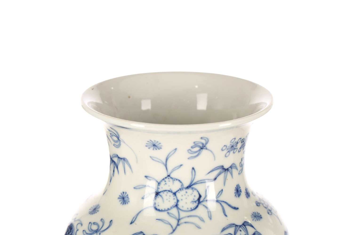 A Chinese blue & white porcelain dragon vase, painted with two opposing dragons amongst auspicious - Image 2 of 5