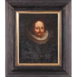 19th century Continental school, a head and shoulders portrait of a gentleman in Elizabethan