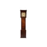 A Geo III oak 30 hour longcase clock, with square painted dial, 208cm high