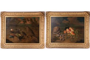 James Sillett (1764-1840) British, a pair of still life studies, oils on canvas, one depicting
