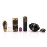 A small collection of objects of virtue from the 19th century, including a Blue John fluorite