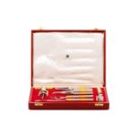 An Asprey of London presentation cased silver and gold plated Maitre D' set including corkscrew,
