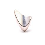 Georg Jensen - 'Boomerang' ring, an abstract ring head to a plain D-profile shank, designed by