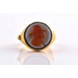 A Near Eastern ring with sardonyx cameo, depicting the portrait of Bactrian King Eucratides I, in