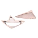 Georg Jensen - Two abstract brooches, to include a silver abstract angular brooch, fitted with pin