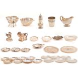 A collection of small silver items including a late 19th-century silver sugar castor, London 1899 by