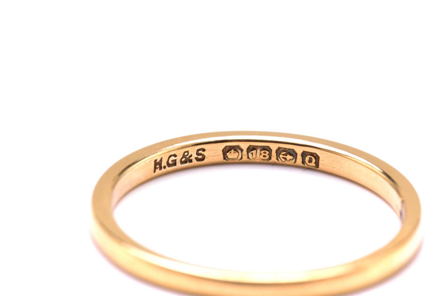 An 18ct gold ring and a platinum ring, the gold ring has a plain court band, stamped 'FIDELITY' - Image 3 of 5