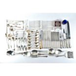 A mixed collection of American sterling and 800 standard table flatware and cutlery. 58 ozt of