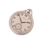 A Longines pocket watch, with a swiss made keyless wound movement, numbered 4870857 and signed