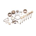 A small quantity of silver and other jewellery, comprising of a set of six Egyptian revival silver