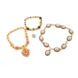 A small collection of Kenneth Jay Lane costume jewellery; to include an ornated necklace with