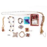 A mixed lot of costume jewellery including a Valentino belt with buckle clasp, various pieces by