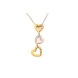 An 18ct gold and diamond heart necklace, consists of diamonds pavé-set on three connecting heart-