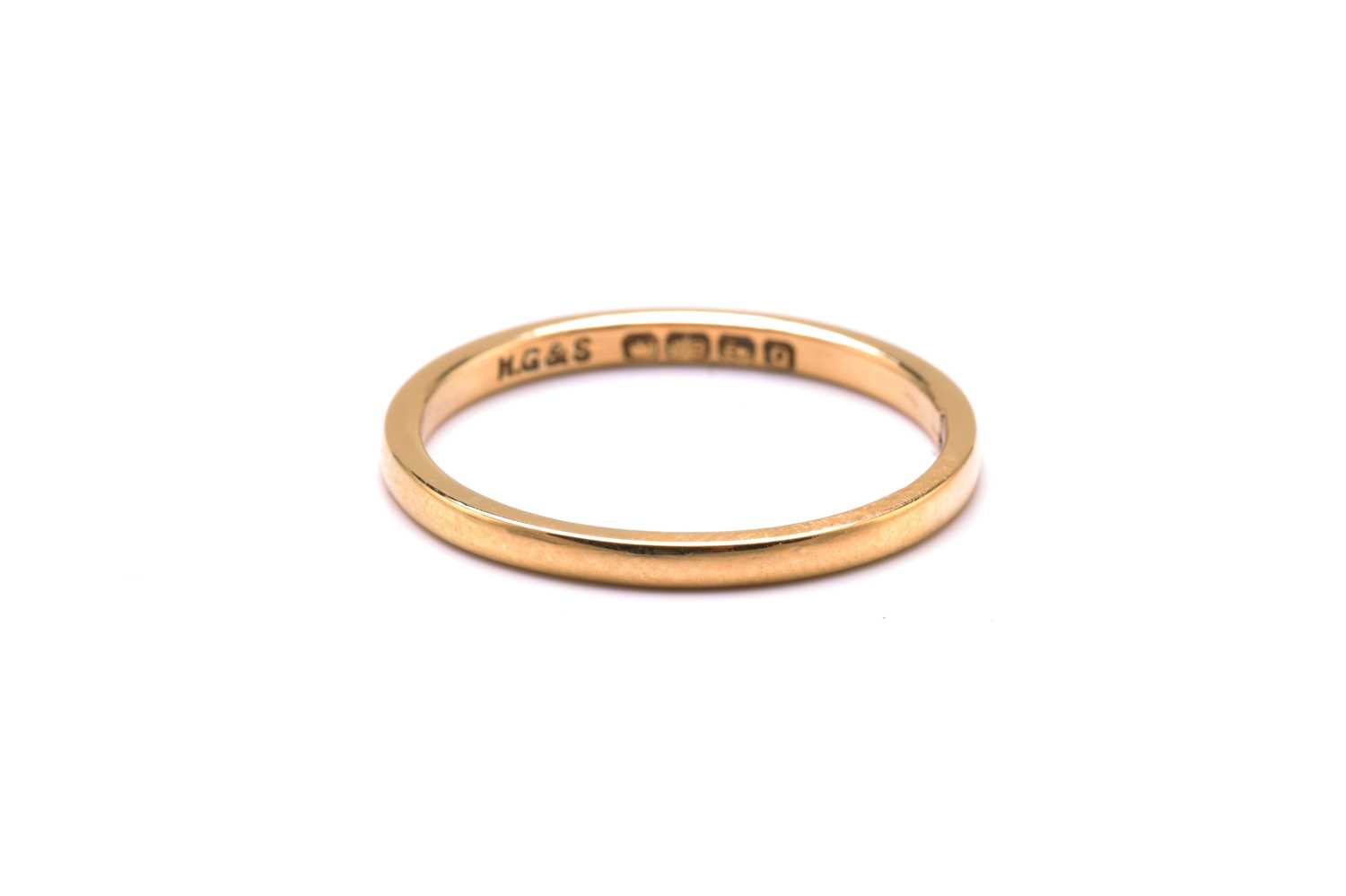 An 18ct gold ring and a platinum ring, the gold ring has a plain court band, stamped 'FIDELITY' - Image 2 of 5